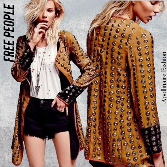 FREE PEOPLE CROSSED COINS MOTO JACKET NWT SMALL - Picture 1 of 9